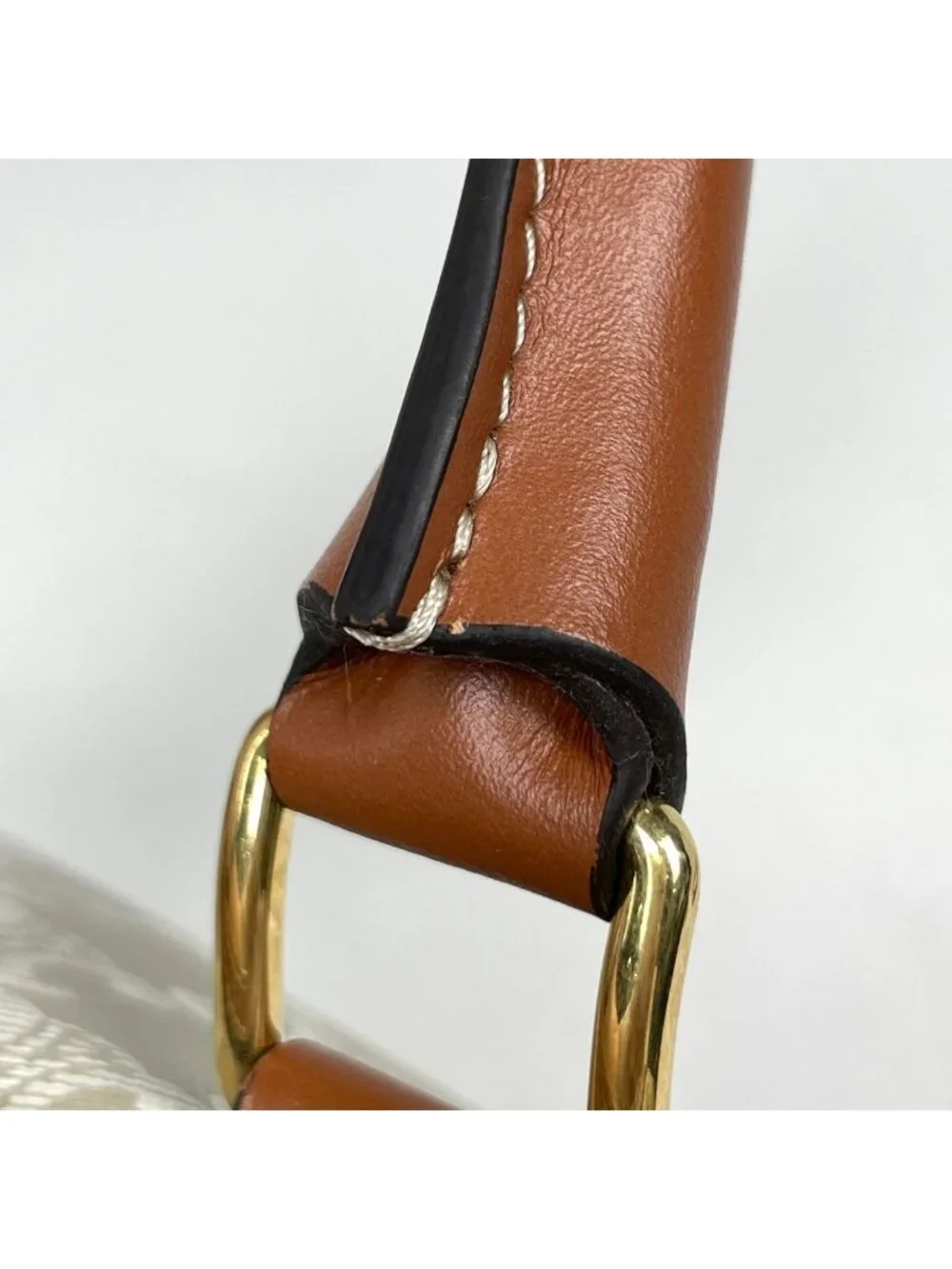 Celine Triomphe Small Boston Handbag 2-Way Beige Brown